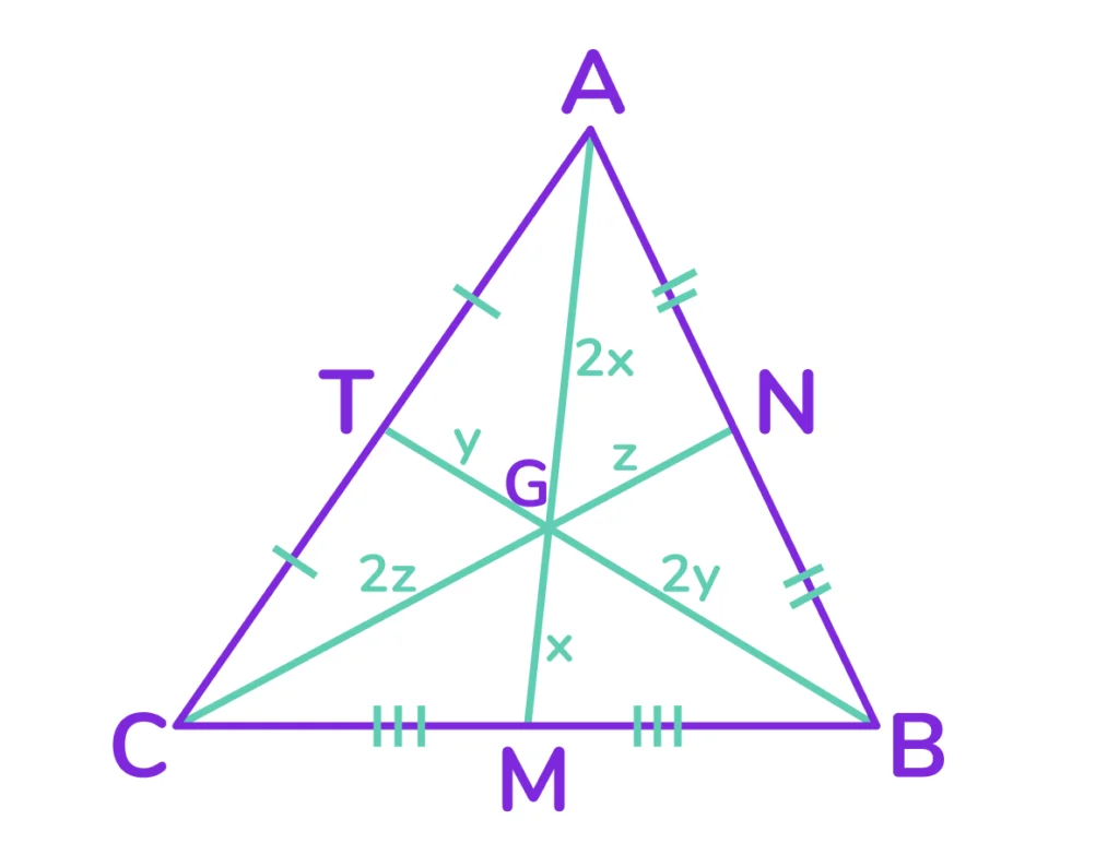 медиана в треугольниках