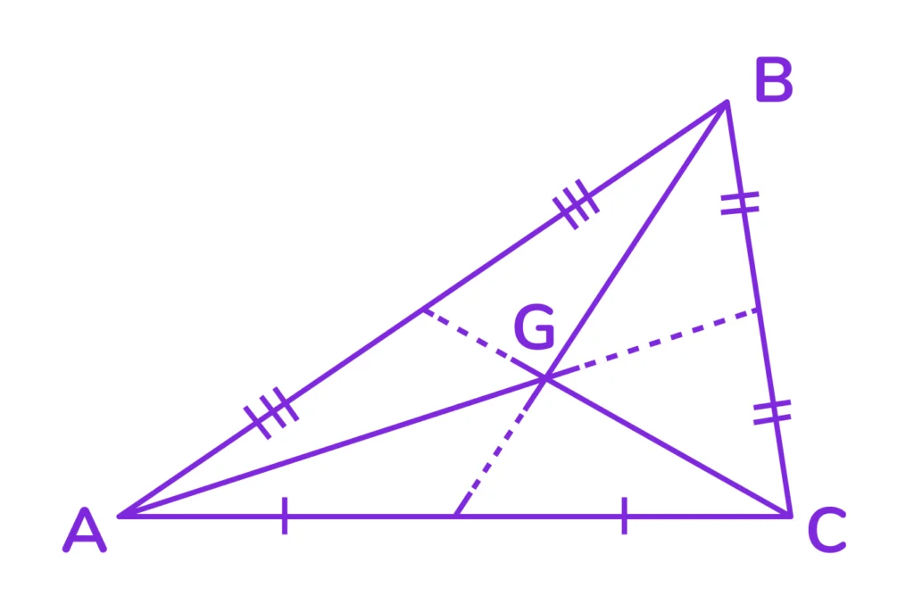 медиана в треугольниках