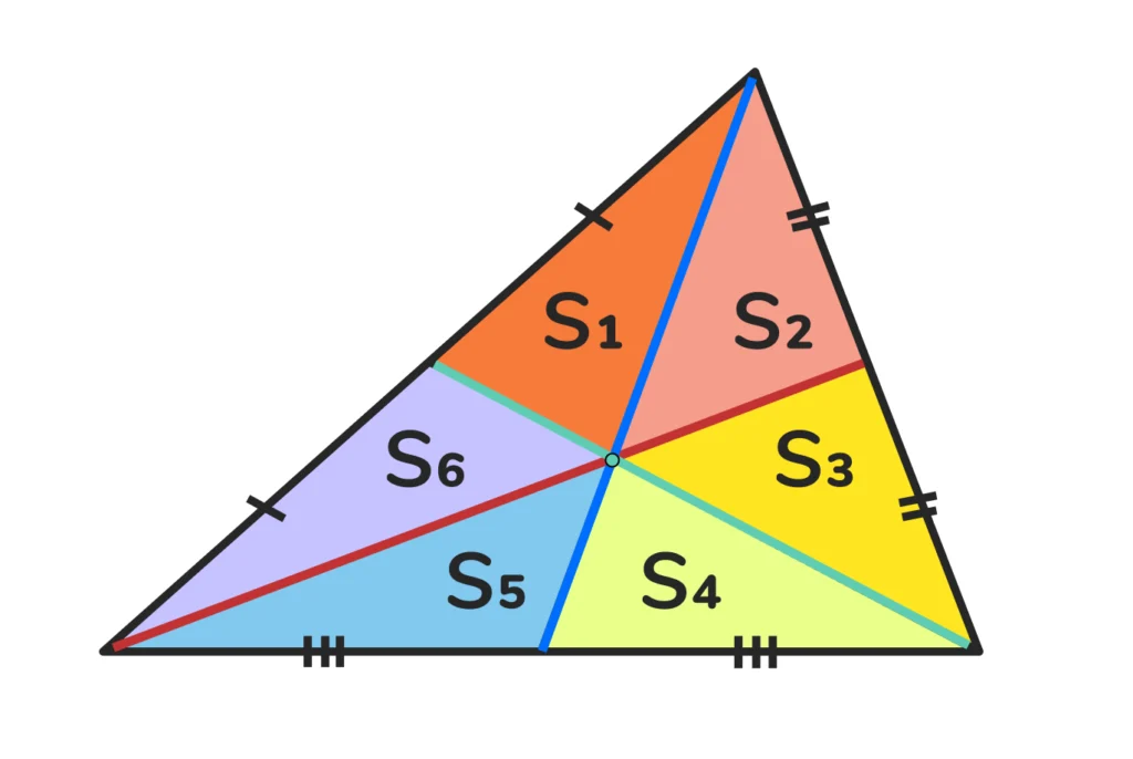 медиана в треугольниках